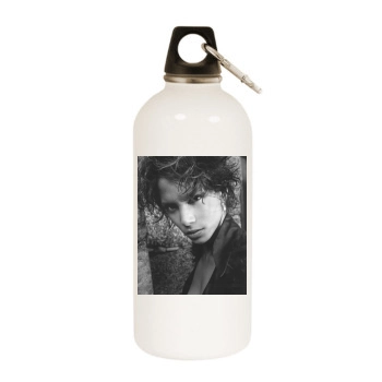 Halle Berry White Water Bottle With Carabiner