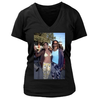 Halle Berry Women's Deep V-Neck TShirt