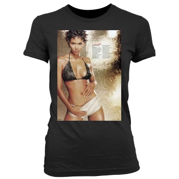 Halle Berry Women's Junior Cut Crewneck T-Shirt