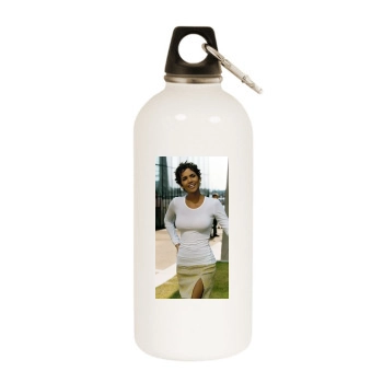 Halle Berry White Water Bottle With Carabiner