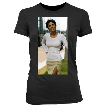 Halle Berry Women's Junior Cut Crewneck T-Shirt