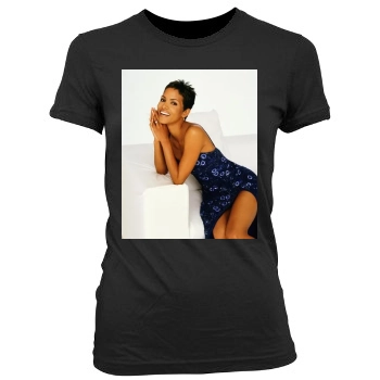 Halle Berry Women's Junior Cut Crewneck T-Shirt