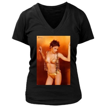 Halle Berry Women's Deep V-Neck TShirt