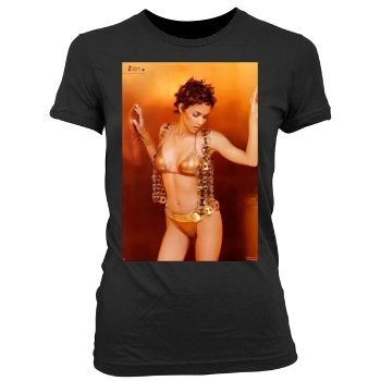 Halle Berry Women's Junior Cut Crewneck T-Shirt