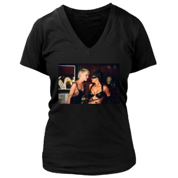 Halle Berry Women's Deep V-Neck TShirt