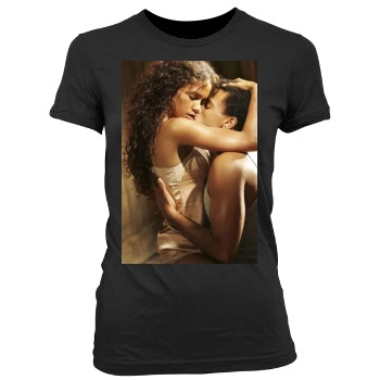 Halle Berry Women's Junior Cut Crewneck T-Shirt