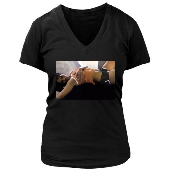 Halle Berry Women's Deep V-Neck TShirt