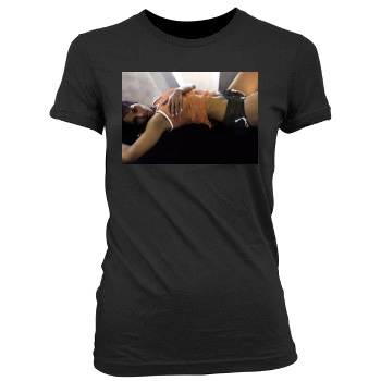 Halle Berry Women's Junior Cut Crewneck T-Shirt