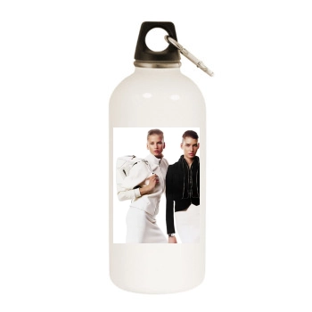 Hana Soukupova White Water Bottle With Carabiner