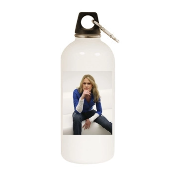 Stephanie March White Water Bottle With Carabiner