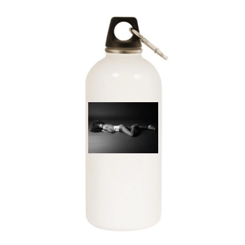 Stephanie Seymour White Water Bottle With Carabiner