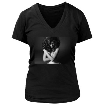 Stephanie Seymour Women's Deep V-Neck TShirt