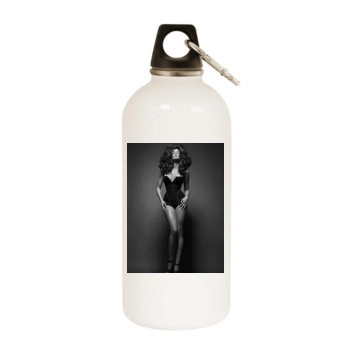 Stephanie Seymour White Water Bottle With Carabiner