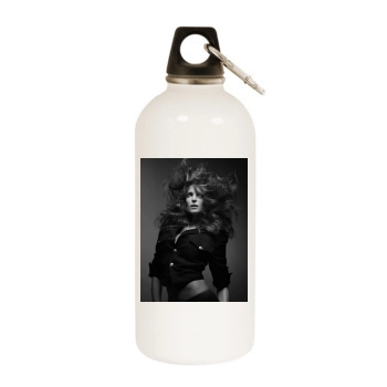 Stephanie Seymour White Water Bottle With Carabiner