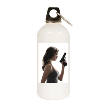 Summer Glau White Water Bottle With Carabiner