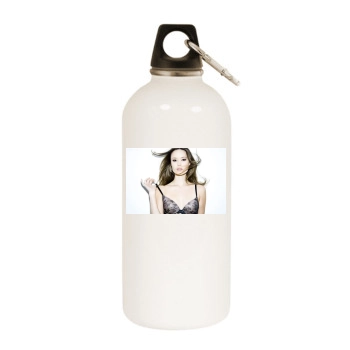 Summer Glau White Water Bottle With Carabiner