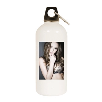 Summer Glau White Water Bottle With Carabiner