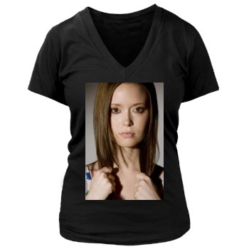 Summer Glau Women's Deep V-Neck TShirt