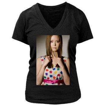 Summer Glau Women's Deep V-Neck TShirt