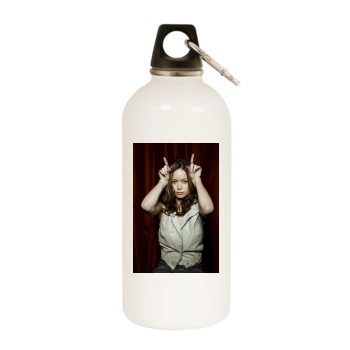 Summer Glau White Water Bottle With Carabiner