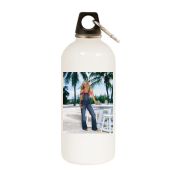 Heidi Klum White Water Bottle With Carabiner