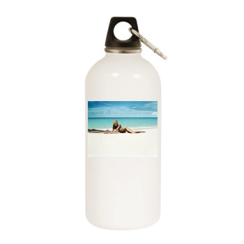 Heidi Klum White Water Bottle With Carabiner