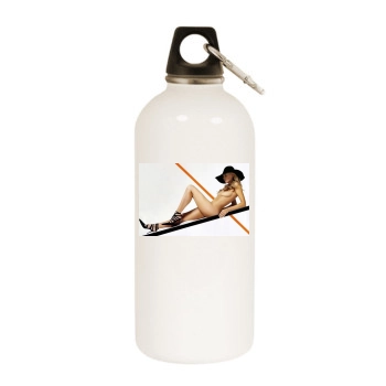 Heidi Klum White Water Bottle With Carabiner