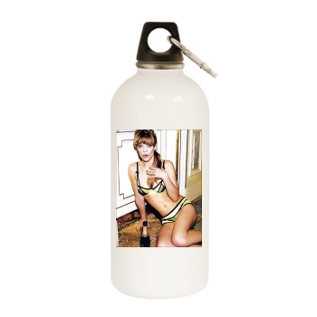 Heike Makatsch White Water Bottle With Carabiner