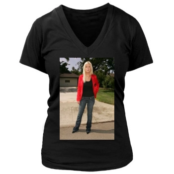 Tara Reid Women's Deep V-Neck TShirt