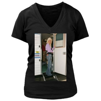 Tara Reid Women's Deep V-Neck TShirt