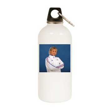 Tatiana Golovin White Water Bottle With Carabiner