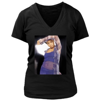 Tatyana Ali Women's Deep V-Neck TShirt