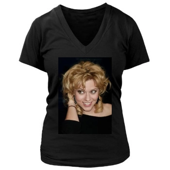 Hilarie Burton Women's Deep V-Neck TShirt