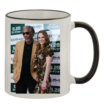 Hilary Swank 11oz Colored Rim & Handle Mug