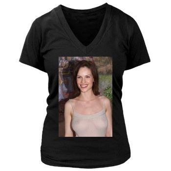 Hilary Swank Women's Deep V-Neck TShirt