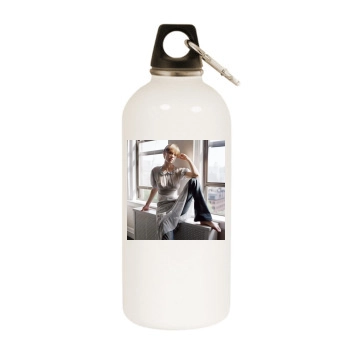 Hilary Swank White Water Bottle With Carabiner