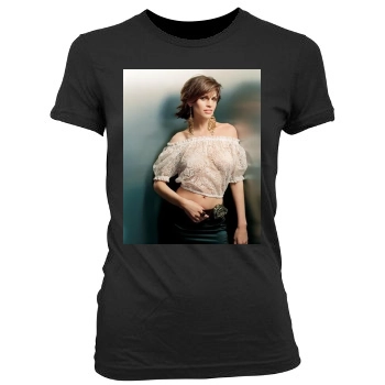 Hilary Swank Women's Junior Cut Crewneck T-Shirt