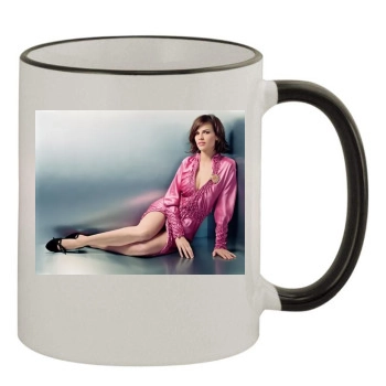 Hilary Swank 11oz Colored Rim & Handle Mug