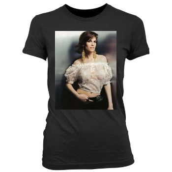 Hilary Swank Women's Junior Cut Crewneck T-Shirt