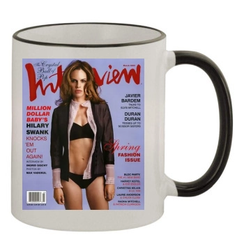 Hilary Swank 11oz Colored Rim & Handle Mug