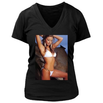 Holly Valance Women's Deep V-Neck TShirt