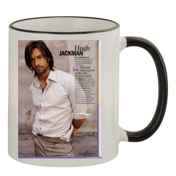 Hugh Jackman 11oz Colored Rim & Handle Mug