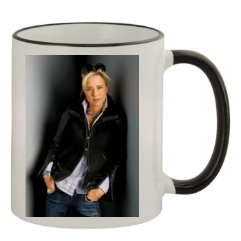 Tea Leoni 11oz Colored Rim & Handle Mug