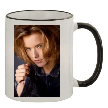 Tea Leoni 11oz Colored Rim & Handle Mug