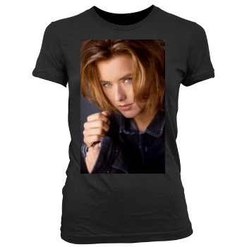 Tea Leoni Women's Junior Cut Crewneck T-Shirt