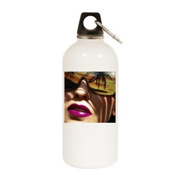 Thalia White Water Bottle With Carabiner