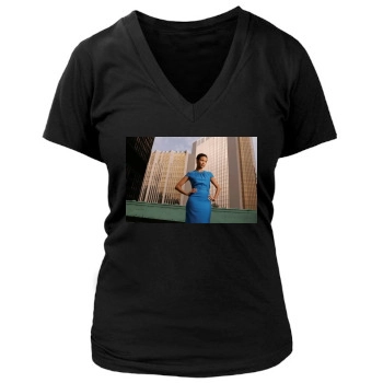 Thandie Newton Women's Deep V-Neck TShirt