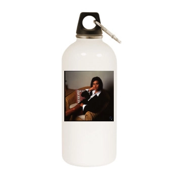 Tia Carrere White Water Bottle With Carabiner