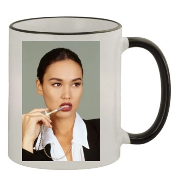 Tia Carrere 11oz Colored Rim & Handle Mug