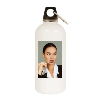 Tia Carrere White Water Bottle With Carabiner